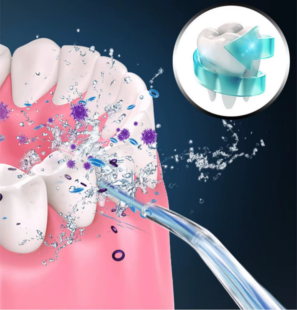 New Oral Irrigator Portable Dental Water Flosser USB Rechargeable Dental Water Jet Pick Flosser 4 Jet Tip 3 Modes Teeth Cleaner